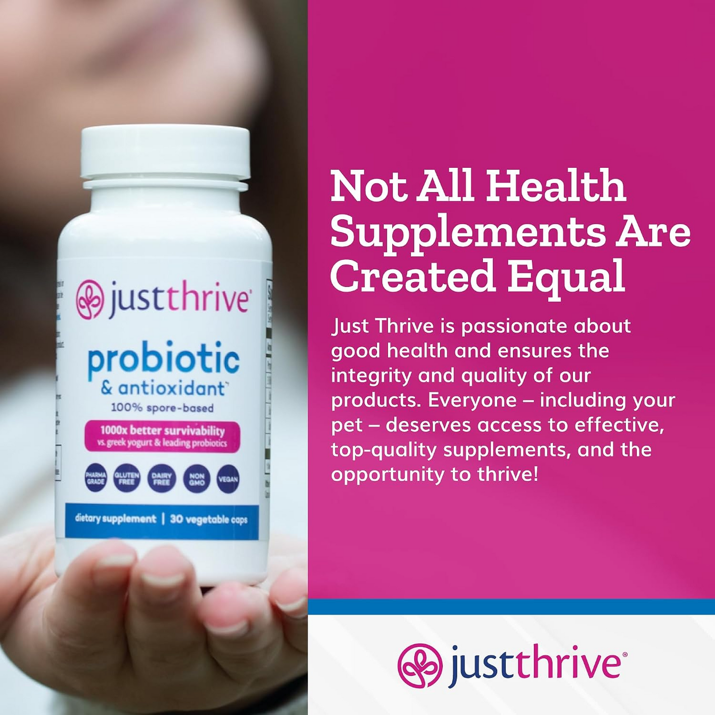 Just Thrive Probiotic & Antioxidant 100% Spore-Based Digestive Support
